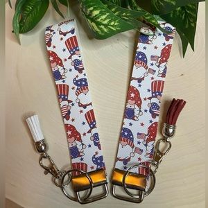 4th of July Gnomes Faux Leather Keychain (price is for 1)